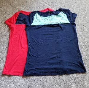 2 Merona Tops Navy Red Teal